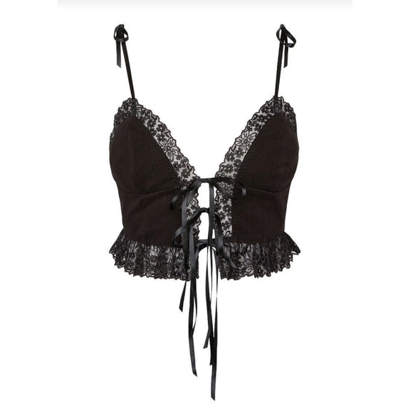 For Love And Lemons Other - For Love & Lemons Black Lace Bette Cami Sz S